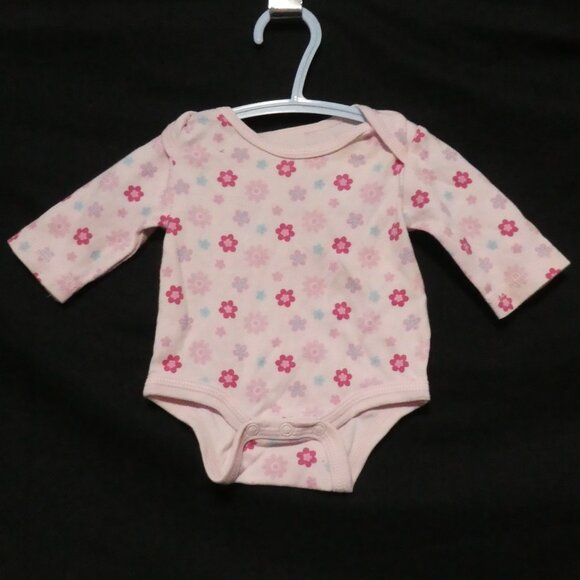 LOVE N CUDDLES | 10 lbs - 1 month | Pink Floral Onesie - Diaper Shirt - Picture 1 of 8